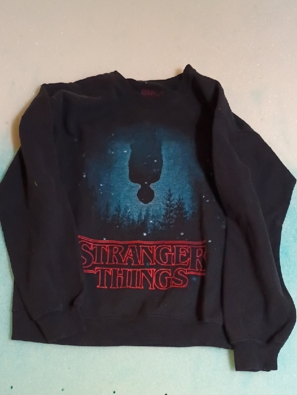 Black Graphic Crewneck‎ Sweater